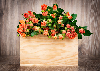 Букет цветов Оранжевые кустовые розы